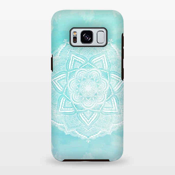Galaxy S8 plus StrongFit Mandala flower turquoise by Jms