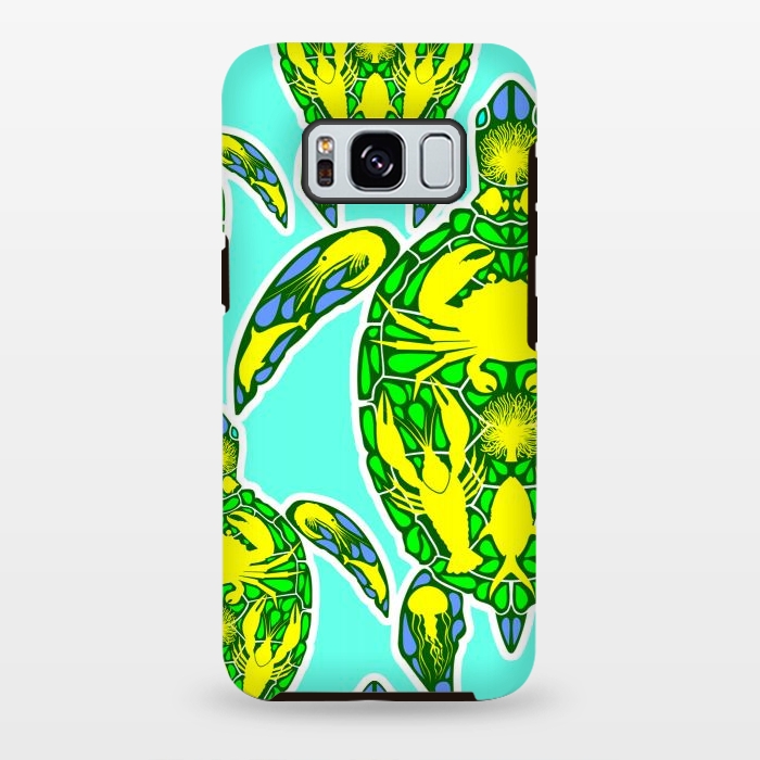 Galaxy S8 plus StrongFit Sea Turtle Reef Marine Life Abstract Symbol Tattoo Style  by BluedarkArt