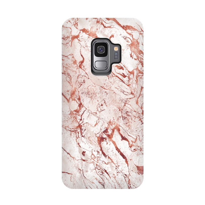 Galaxy S9 StrongFit ROSE GOLD MARBLE by Art Design Works