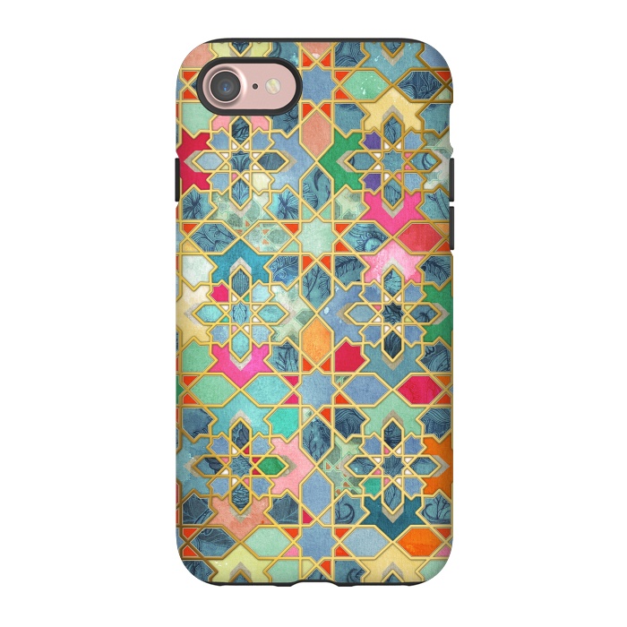iPhone 7 StrongFit Gilt & Glory - Colorful Moroccan Mosaic by Micklyn Le Feuvre