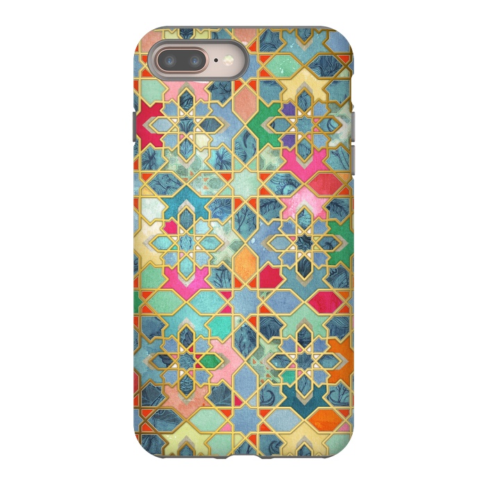 iPhone 7 plus StrongFit Gilt & Glory - Colorful Moroccan Mosaic by Micklyn Le Feuvre