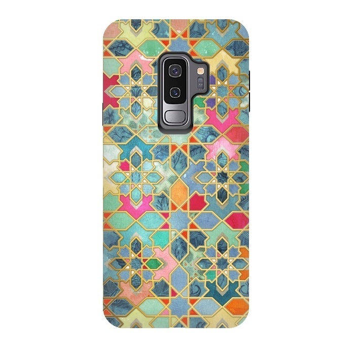 Galaxy S9 plus StrongFit Gilt & Glory - Colorful Moroccan Mosaic by Micklyn Le Feuvre