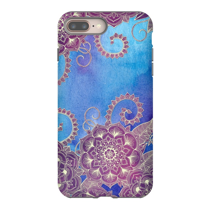 iPhone 7 plus StrongFit Magnolia & Magenta Floral on Watercolor by Micklyn Le Feuvre