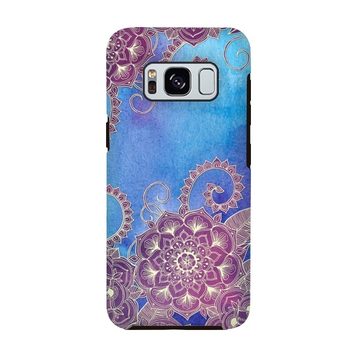 Galaxy S8 StrongFit Magnolia & Magenta Floral on Watercolor by Micklyn Le Feuvre