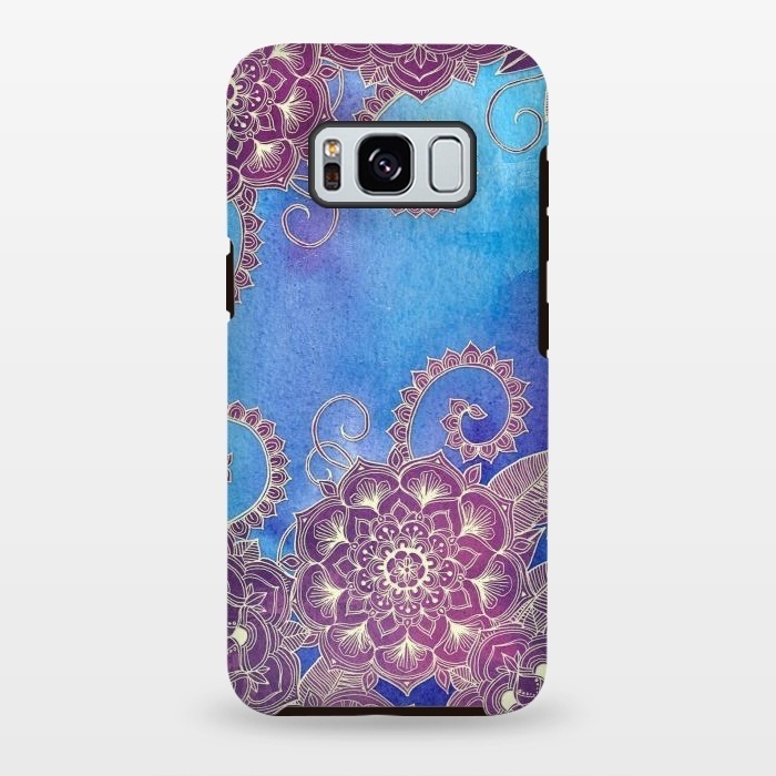 Galaxy S8 plus StrongFit Magnolia & Magenta Floral on Watercolor by Micklyn Le Feuvre