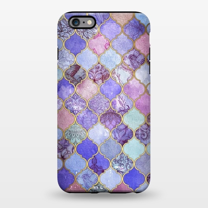 iPhone 6/6s plus StrongFit Royal Purple, Mauve & Indigo Decorative Moroccan Tile Pattern by Micklyn Le Feuvre