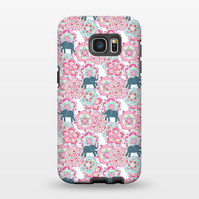 Galaxy S7 EDGE StrongFit Tiny Elephants in Fields of Flowers by Micklyn Le Feuvre