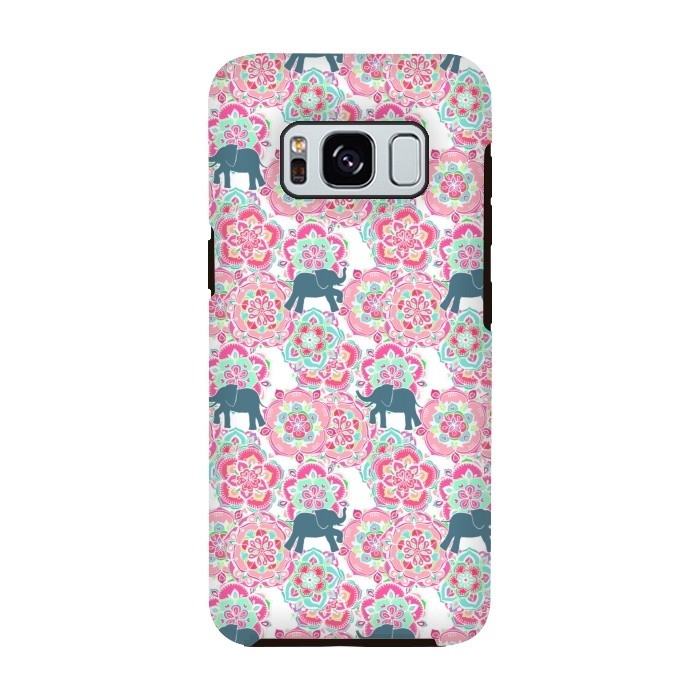 Galaxy S8 StrongFit Tiny Elephants in Fields of Flowers by Micklyn Le Feuvre