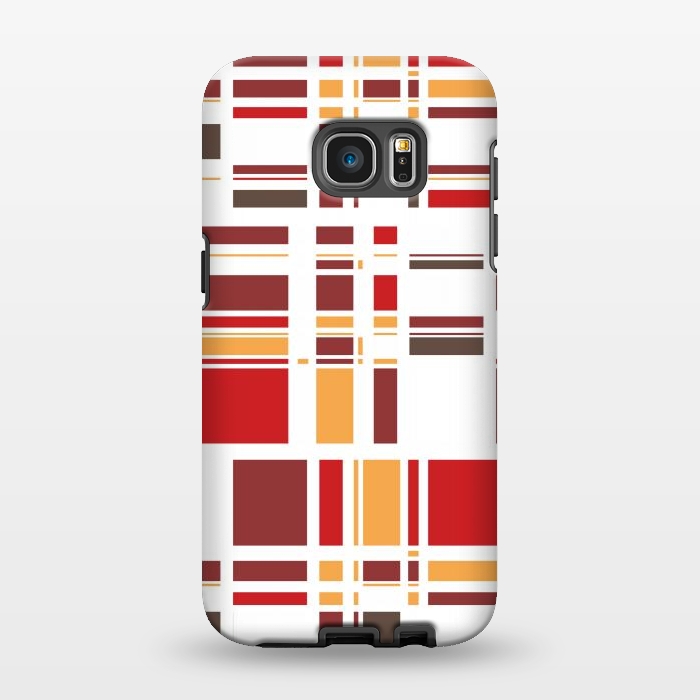 Galaxy S7 EDGE StrongFit Fourth Dimension Red Plaid by Majoih