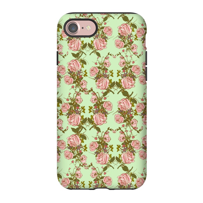 iPhone 7 StrongFit Vintage Rosy Floral by Quirk It Up