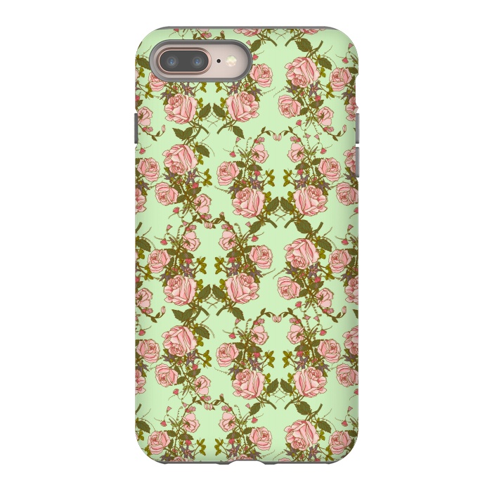 iPhone 7 plus StrongFit Vintage Rosy Floral by Quirk It Up