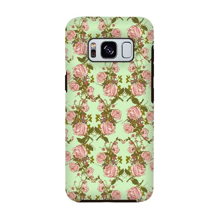 Galaxy S8 StrongFit Vintage Rosy Floral by Quirk It Up