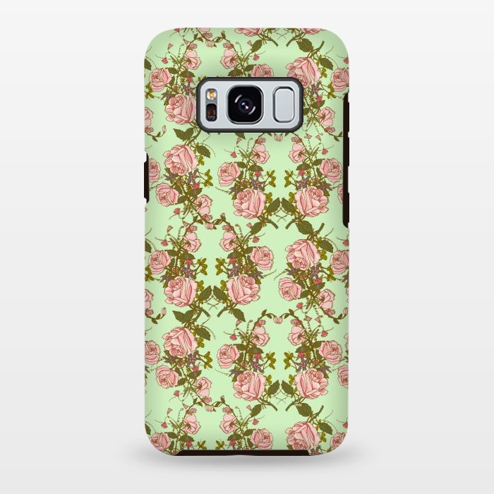 Galaxy S8 plus StrongFit Vintage Rosy Floral by Quirk It Up