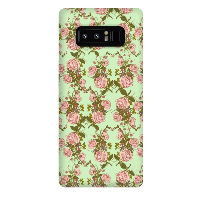 Galaxy Note 8 StrongFit Vintage Rosy Floral by Quirk It Up