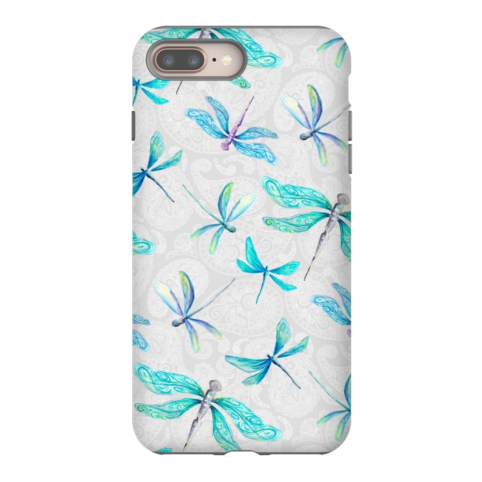 iPhone 7 plus StrongFit Dragonflies on Paisley by gingerlique