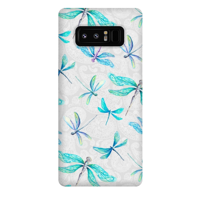Galaxy Note 8 StrongFit Dragonflies on Paisley by gingerlique