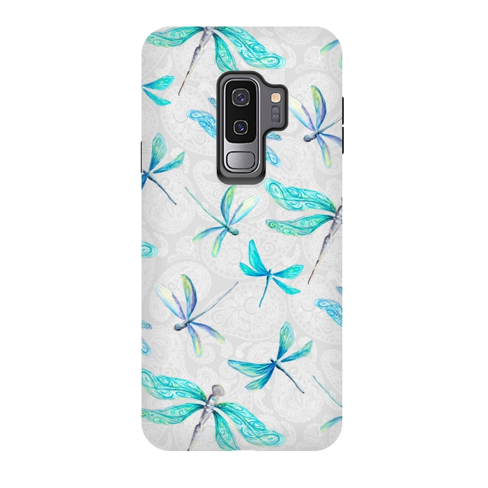 Galaxy S9 plus StrongFit Dragonflies on Paisley by gingerlique
