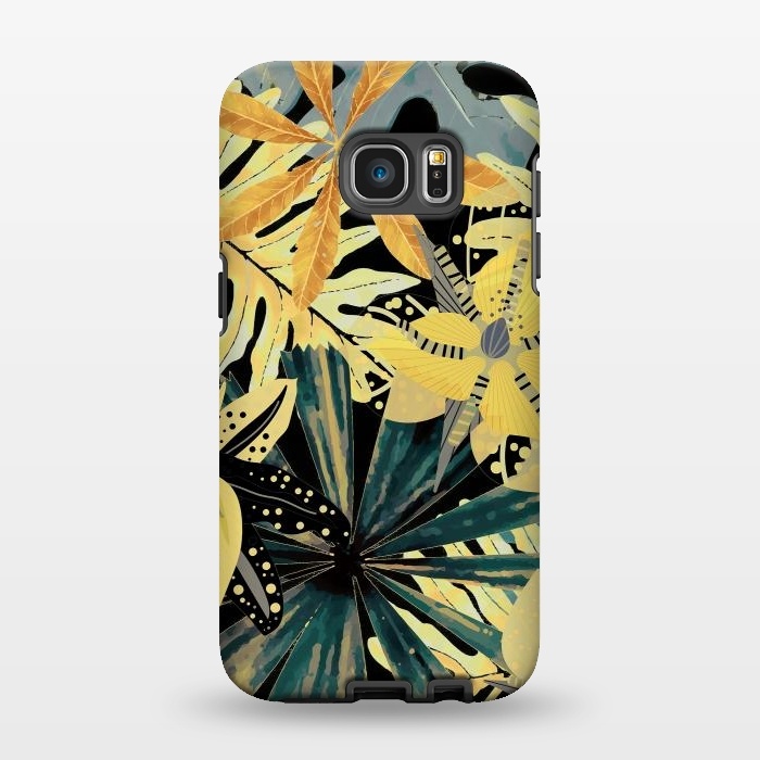 Galaxy S7 EDGE StrongFit Abstract Foliage Aloha Jungle  by  Utart