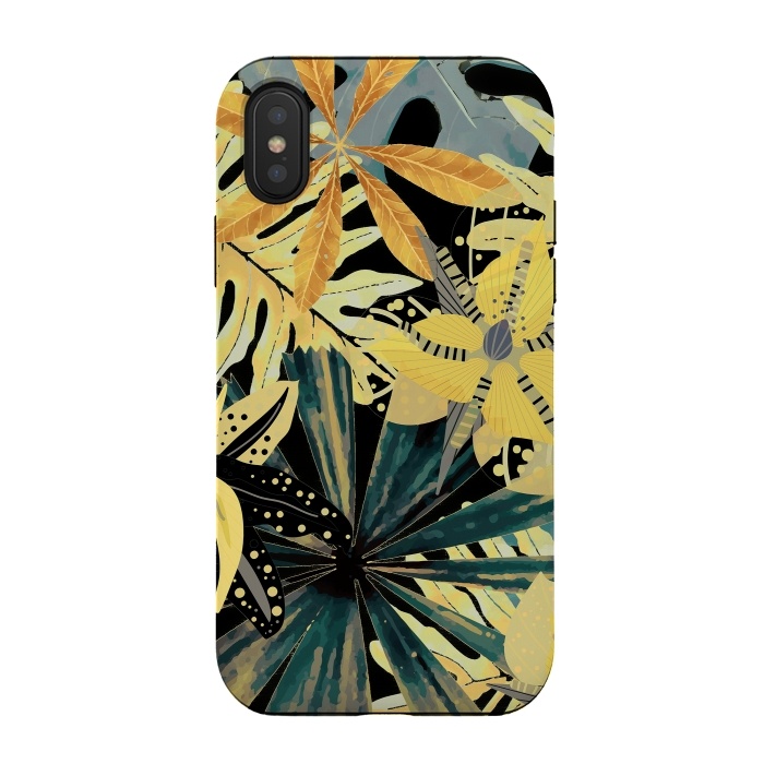 iPhone Xs / X StrongFit Abstract Foliage Aloha Jungle  by  Utart