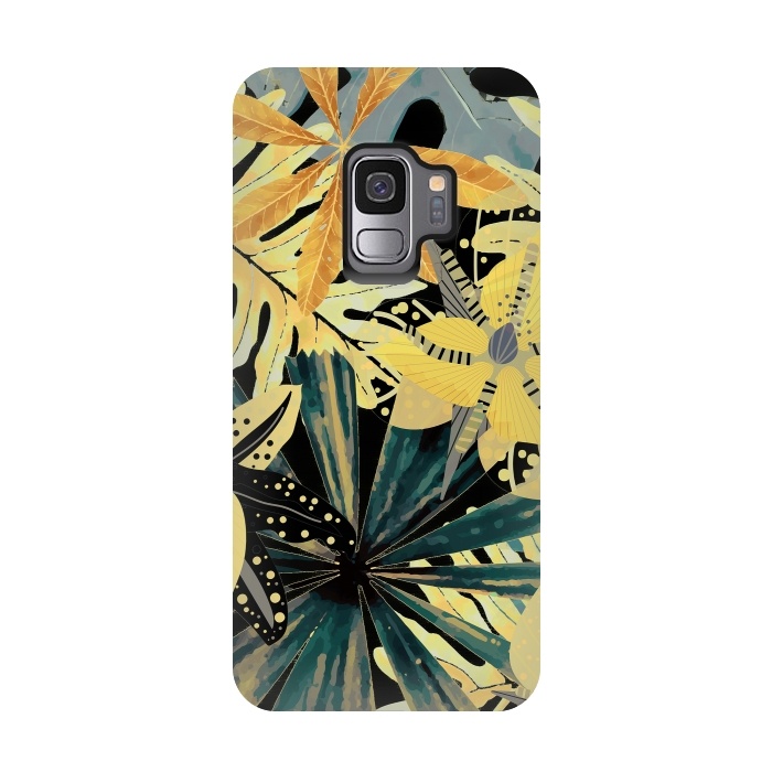 Galaxy S9 StrongFit Abstract Foliage Aloha Jungle  by  Utart