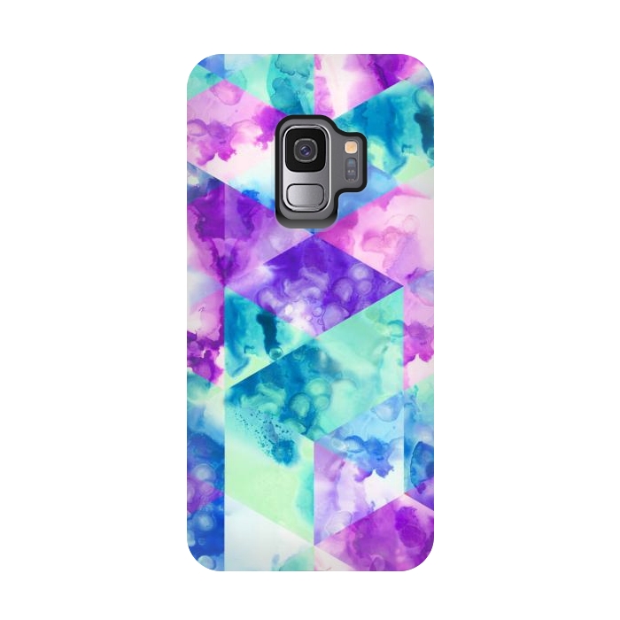 Galaxy S9 StrongFit Inky Hexagons by gingerlique