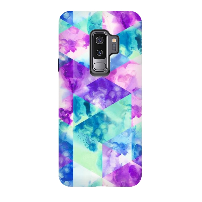 Galaxy S9 plus StrongFit Inky Hexagons by gingerlique