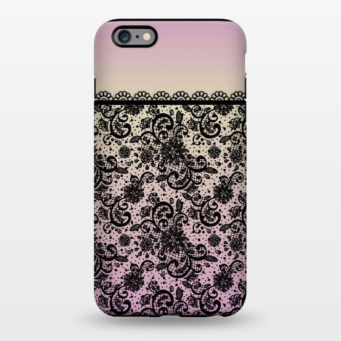 iPhone 6/6s plus StrongFit Black lace Purple Ombre by Quirk It Up