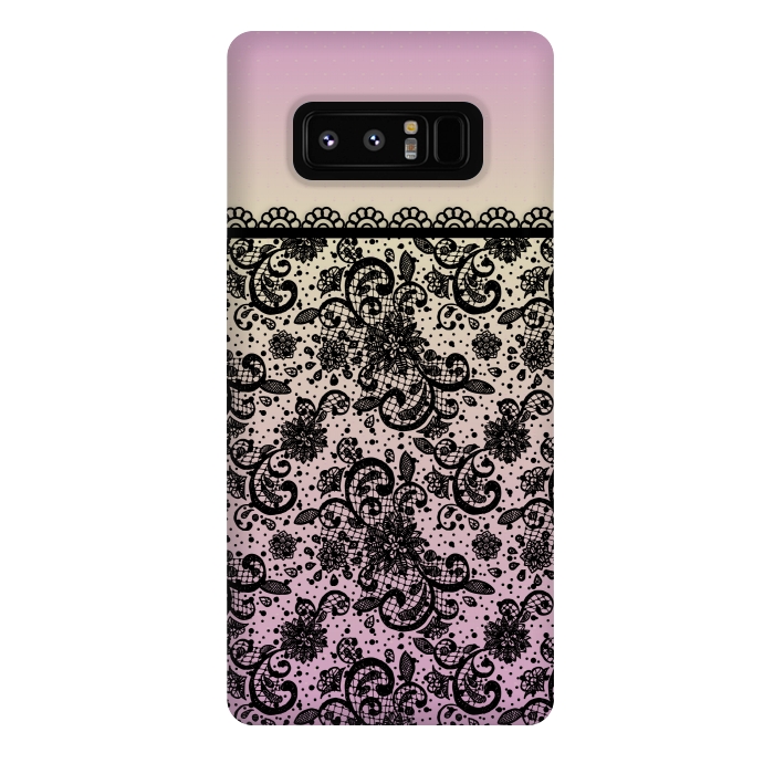 Galaxy Note 8 StrongFit Black lace Purple Ombre by Quirk It Up