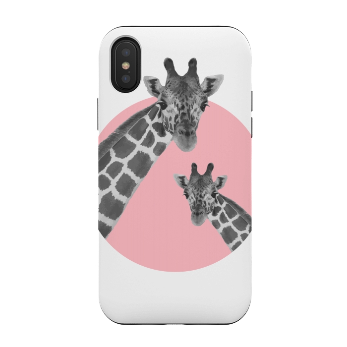 iPhone Xs / X StrongFit Giraffe Love by MUKTA LATA BARUA