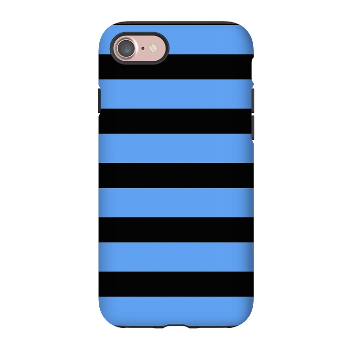iPhone 7 StrongFit blue black stripes by Vincent Patrick Trinidad
