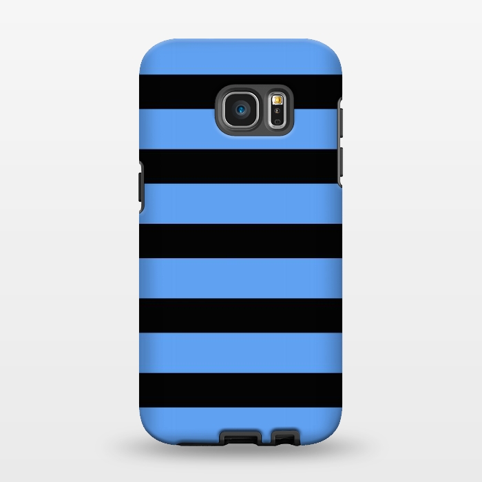 Galaxy S7 EDGE StrongFit blue black stripes by Vincent Patrick Trinidad