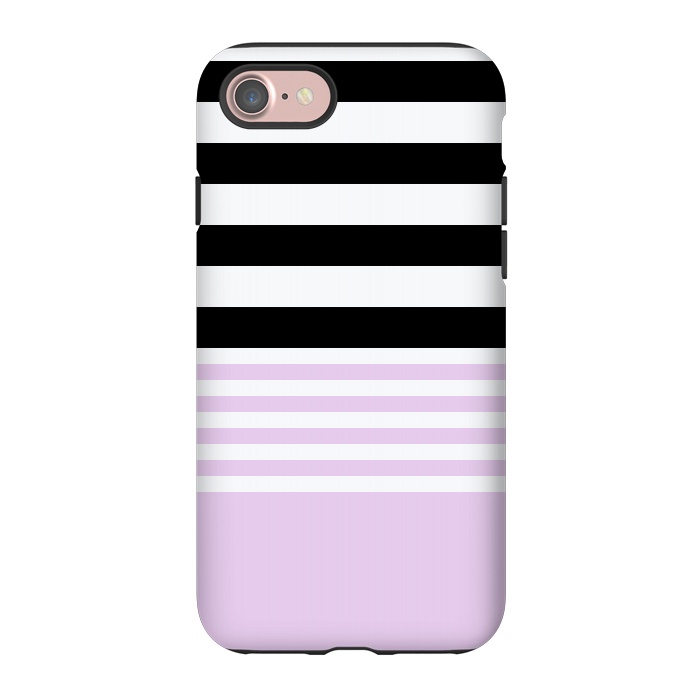 iPhone 7 StrongFit pink black stripes by Vincent Patrick Trinidad