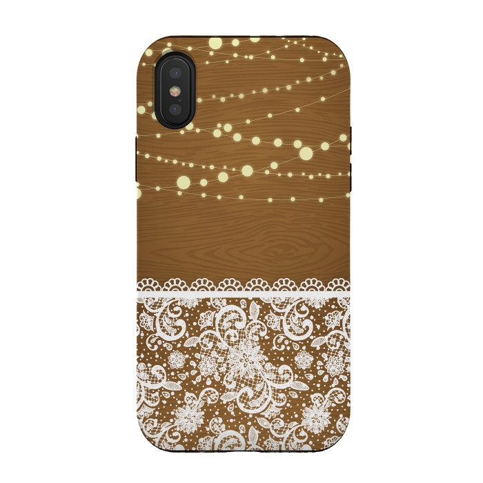 iPhone Xs / X StrongFit String Lights & Lace by Quirk It Up