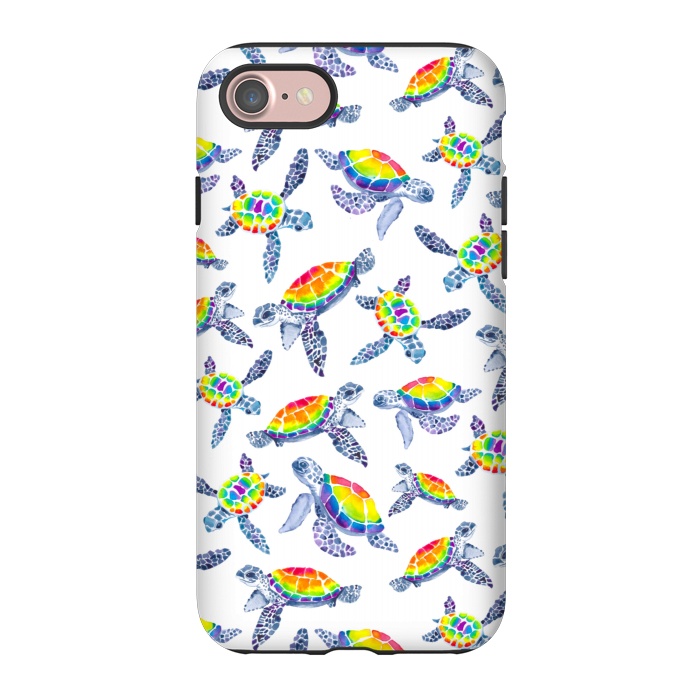 iPhone 7 StrongFit Technicolour Turtles by gingerlique