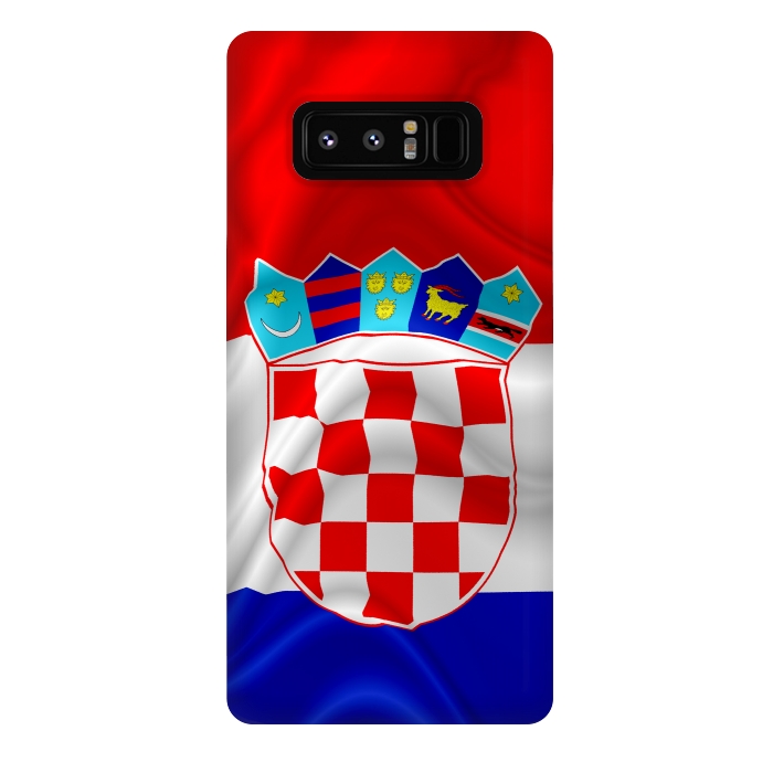 Galaxy Note 8 StrongFit Croatia Flag Waving Digital Silk Satin Fabric  by BluedarkArt