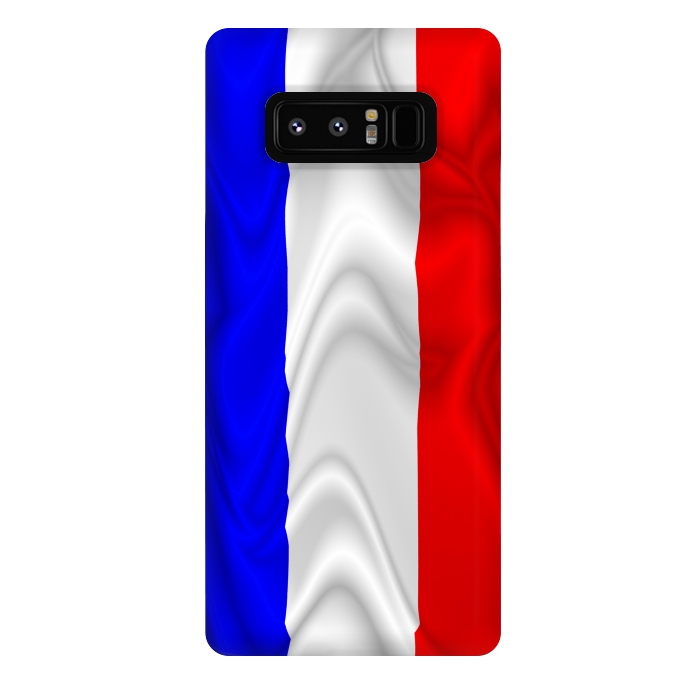 Galaxy Note 8 StrongFit France Flag Waving Digital Silk Satin Fabric  by BluedarkArt