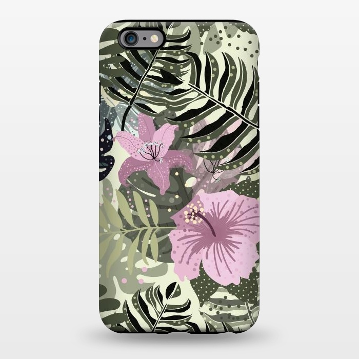 iPhone 6/6s plus StrongFit Pastel Green Pink Aloha Tropical Jungle by  Utart