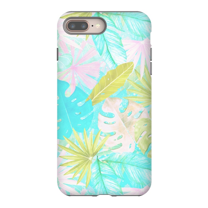 iPhone 7 plus StrongFit Soft Pastel Aloha Tropical Jungle by  Utart