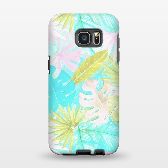 Galaxy S7 EDGE StrongFit Soft Pastel Aloha Tropical Jungle by  Utart