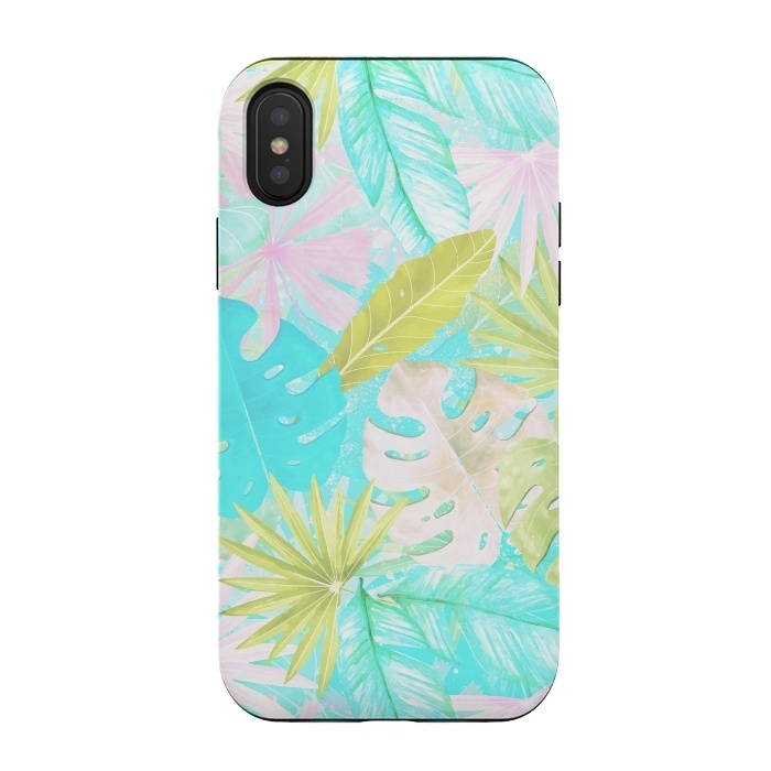 iPhone Xs / X StrongFit Soft Pastel Aloha Tropical Jungle by  Utart