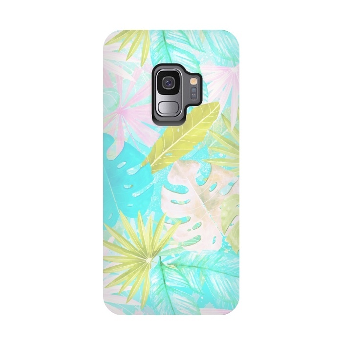 Galaxy S9 StrongFit Soft Pastel Aloha Tropical Jungle by  Utart