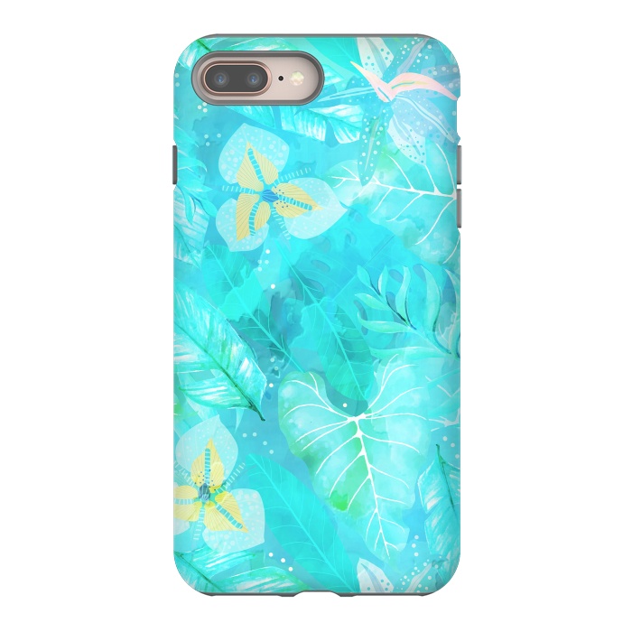 iPhone 7 plus StrongFit Teal Aloha Jungle by  Utart