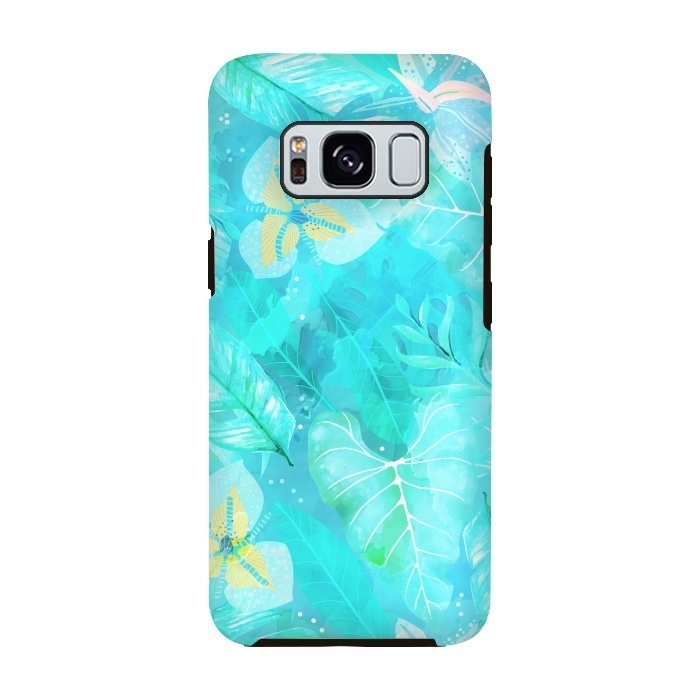 Galaxy S8 StrongFit Teal Aloha Jungle by  Utart
