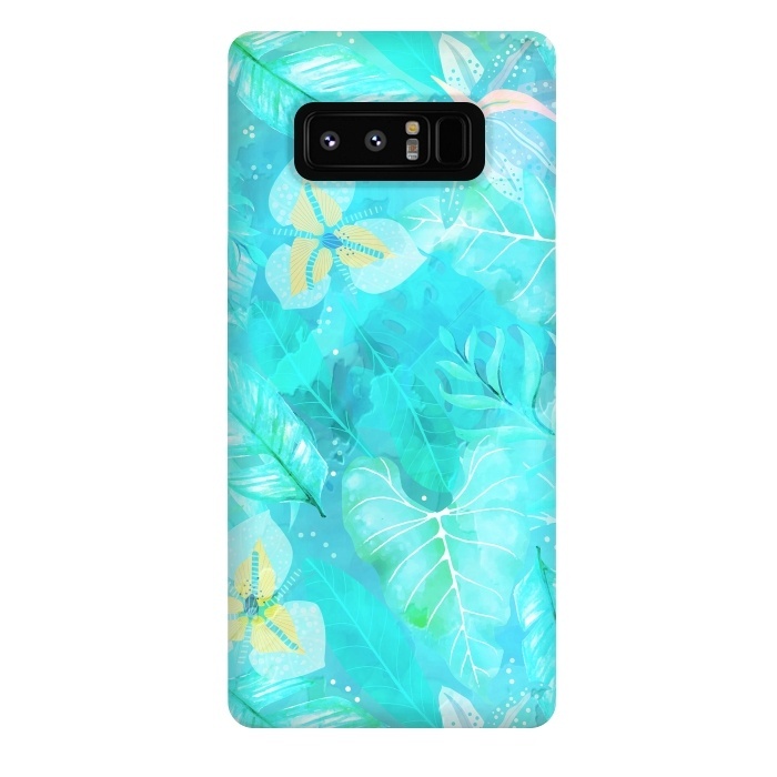 Galaxy Note 8 StrongFit Teal Aloha Jungle by  Utart