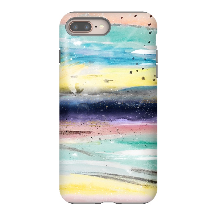 iPhone 7 plus StrongFit Summer watercolor abstract art design by InovArts
