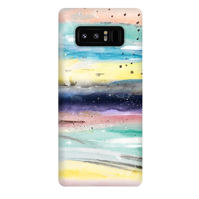 Galaxy Note 8 StrongFit Summer watercolor abstract art design by InovArts