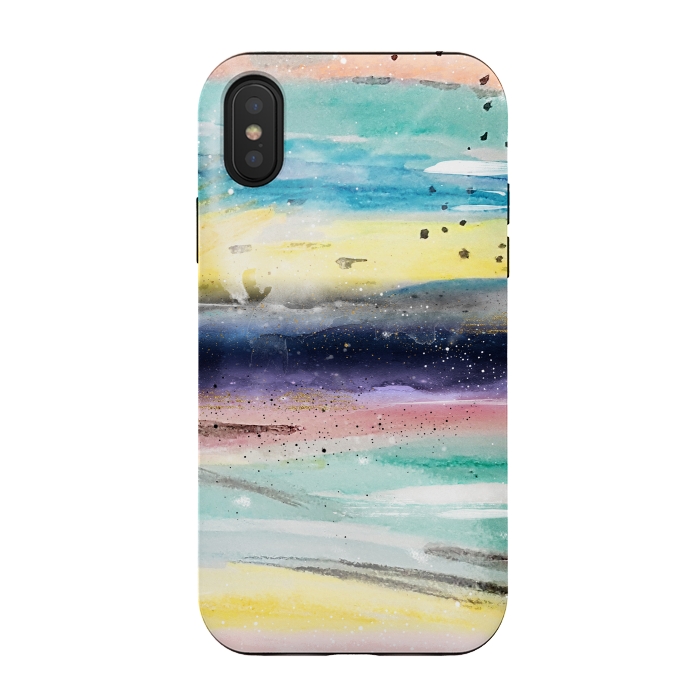 iPhone Xs / X StrongFit Summer watercolor abstract art design by InovArts