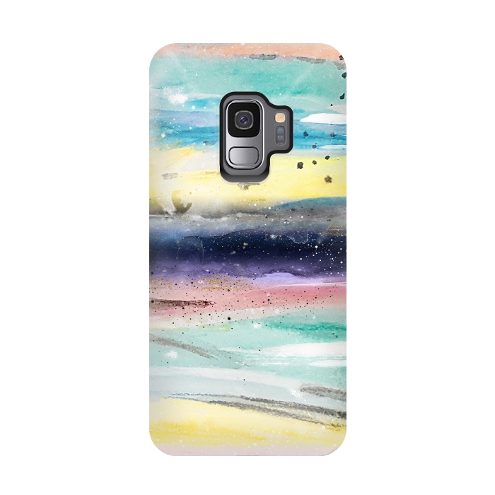 Galaxy S9 StrongFit Summer watercolor abstract art design by InovArts