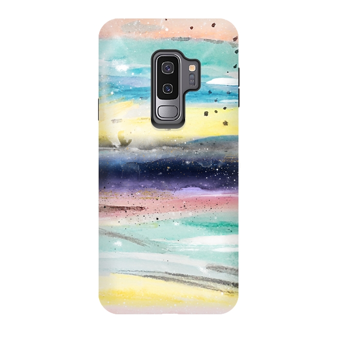 Galaxy S9 plus StrongFit Summer watercolor abstract art design by InovArts