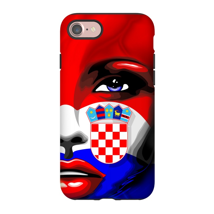 iPhone 7 StrongFit Croatia Flag Beautiful Girl Portrait by BluedarkArt